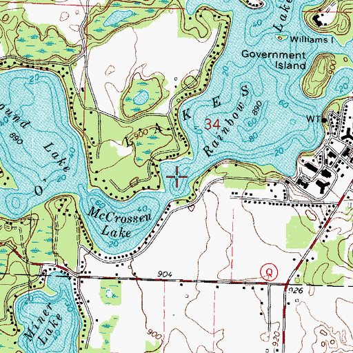 Topographic Map of Nessling Lake, WI