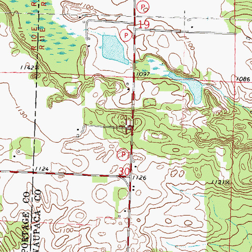 Topographic Map of Northland School (historical), WI