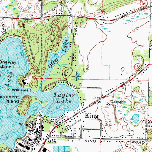 Topographic Map of Lake Nymphaea, WI