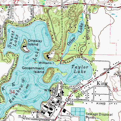 Topographic Map of Otter Creek, WI