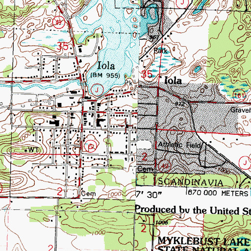 Topographic Map of Our Saviors Lutheran Church, WI
