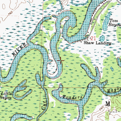 Topographic Map of Parfitt Landing, WI