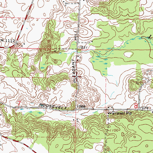 Topographic Map of Pleasant Hill School (historical), WI