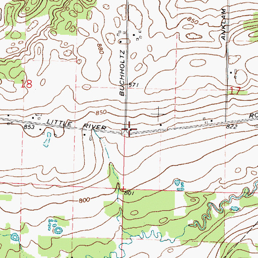Topographic Map of Rainbow School (historical), WI