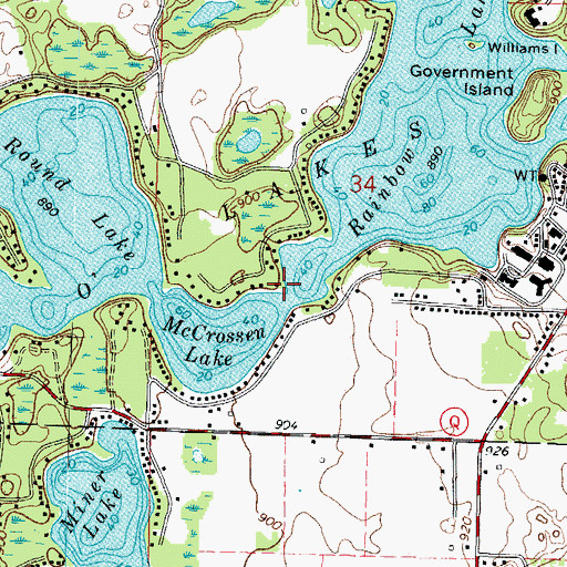 Topographic Map of Point Richmond, WI