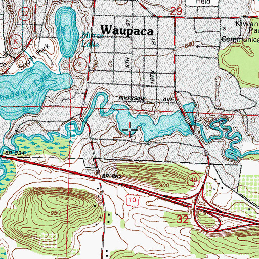 Topographic Map of Riverside Medical Center, WI