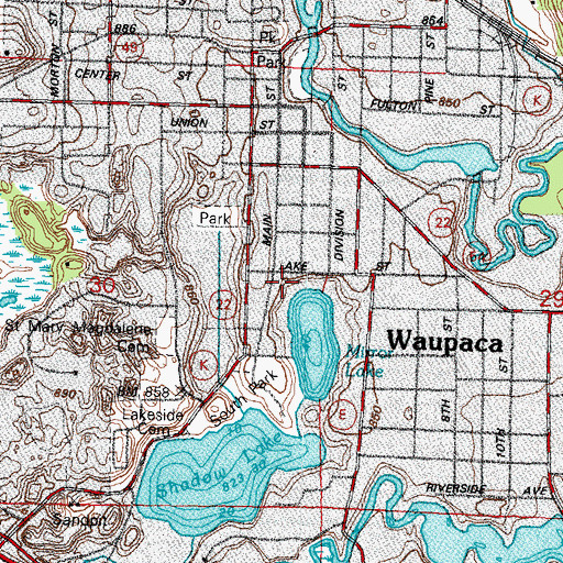 Topographic Map of Saint Marks Episcopal Church, WI