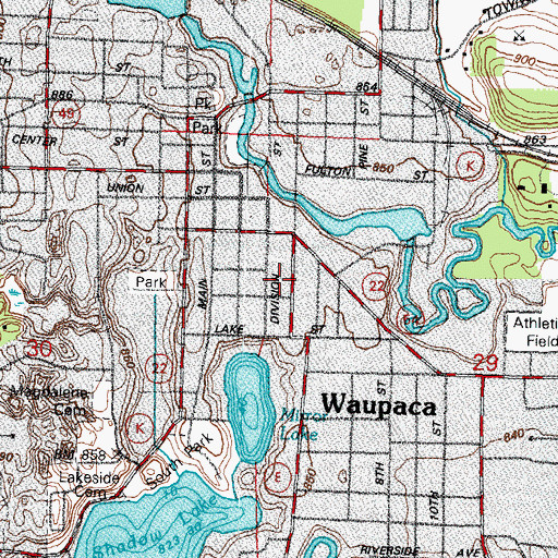 Topographic Map of Saint Mary Magdalene Catholic Church, WI