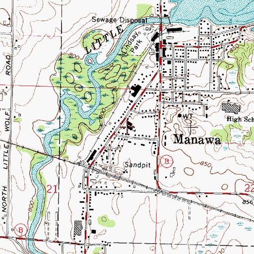 Topographic Map of Saint Paul's Lutheran School, WI
