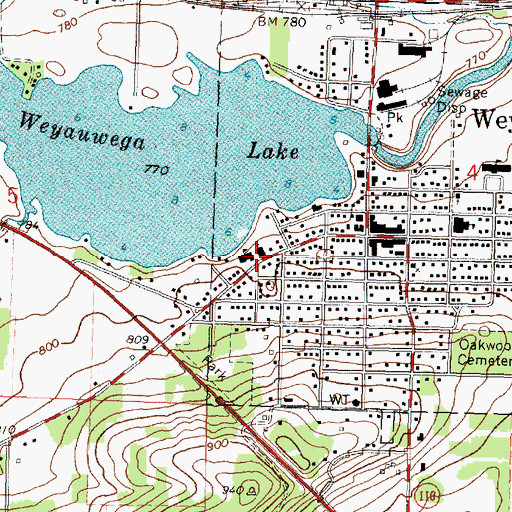 Topographic Map of Saint Peter Lutheran Church, WI