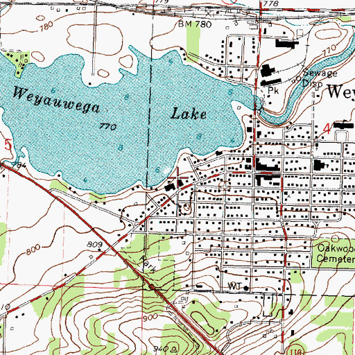 Topographic Map of Saint Peter Lutheran School, WI