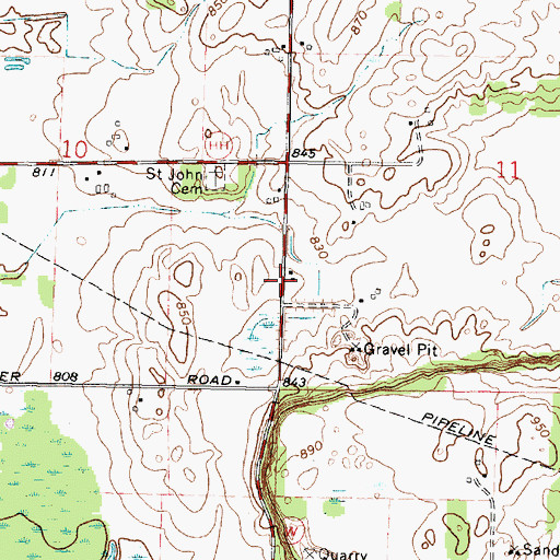 Topographic Map of Sandy Knoll School (historical), WI