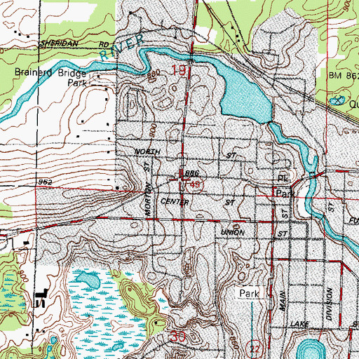 Topographic Map of Seventh Day Adventist Church, WI