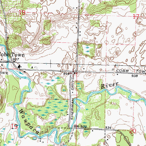 Topographic Map of Sherman School (historical), WI