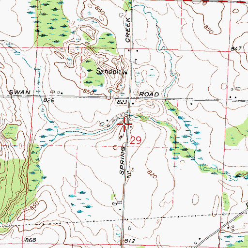 Topographic Map of Spring Brook School (historical), WI