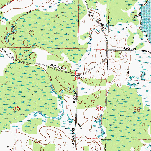 Topographic Map of Stanleys Landing School (historical), WI