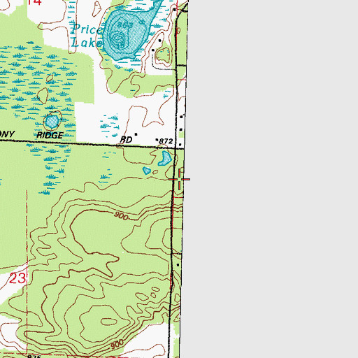 Topographic Map of Stony Ridge School (historical), WI