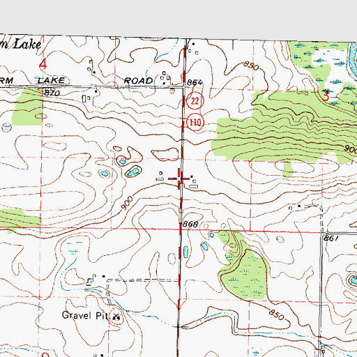 Topographic Map of Sturms Hill School (historical), WI
