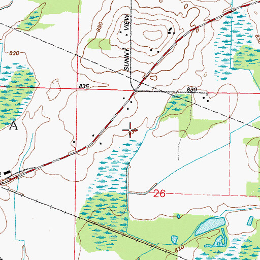 Topographic Map of Sunnyview School (historical), WI