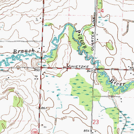 Topographic Map of Sunrise School (historical), WI