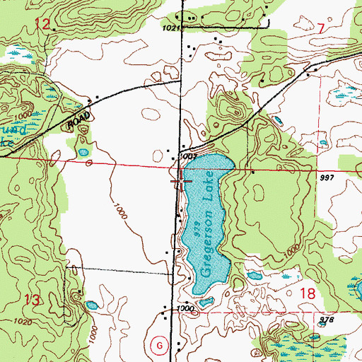 Topographic Map of Thoe School (historical), WI