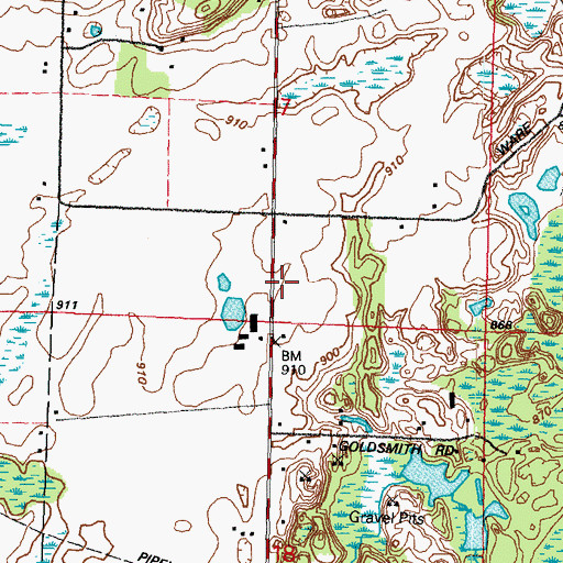 Topographic Map of Ware School (historical), WI
