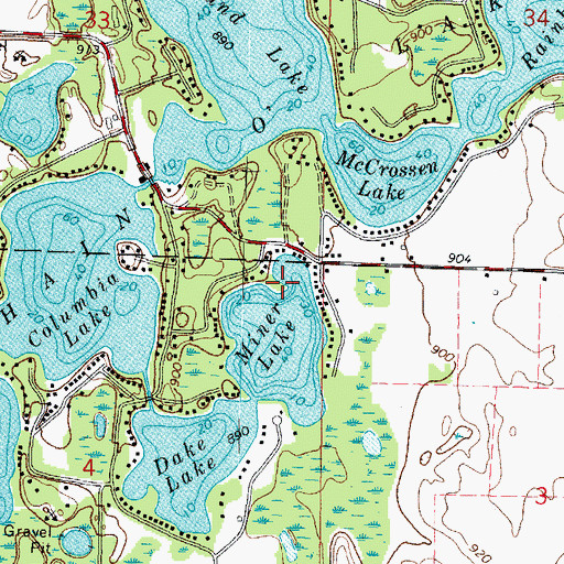 Topographic Map of White Eagle Point, WI