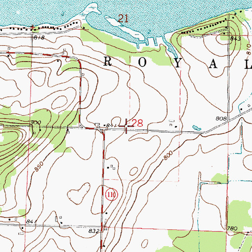 Topographic Map of White Lake School (historical), WI