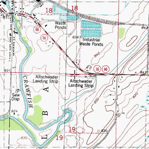 Topographic Map of Altschwader Landing Strip (historical), WI