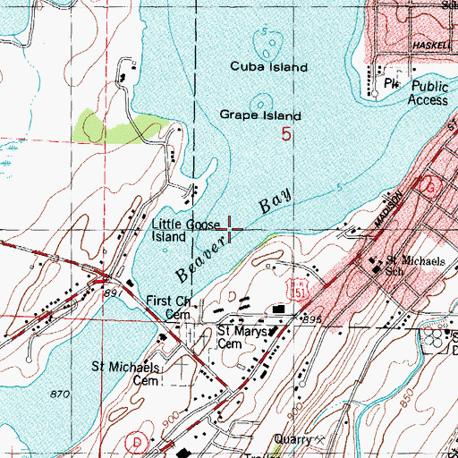 Topographic Map of Beaver Bay, WI