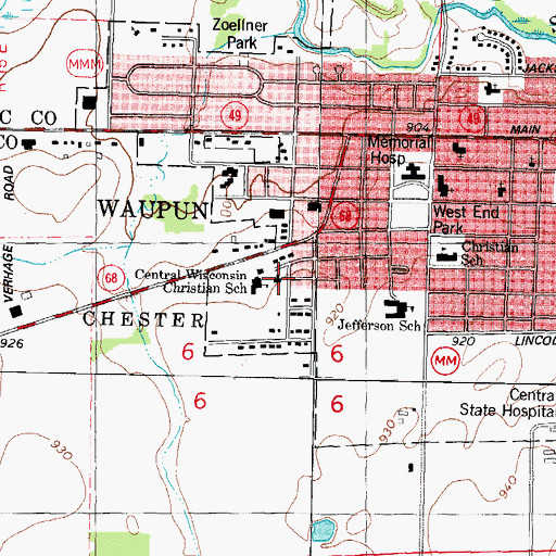 Topographic Map of Bethel Christian Reformed Church, WI