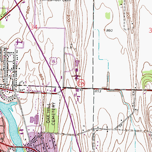 Topographic Map of Beverly Terrace, WI