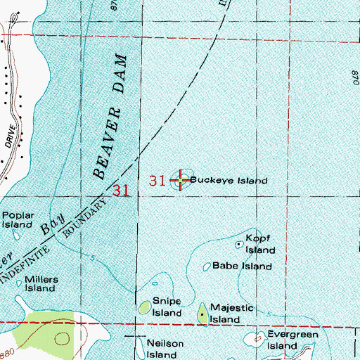 Topographic Map of Buckeye Island, WI
