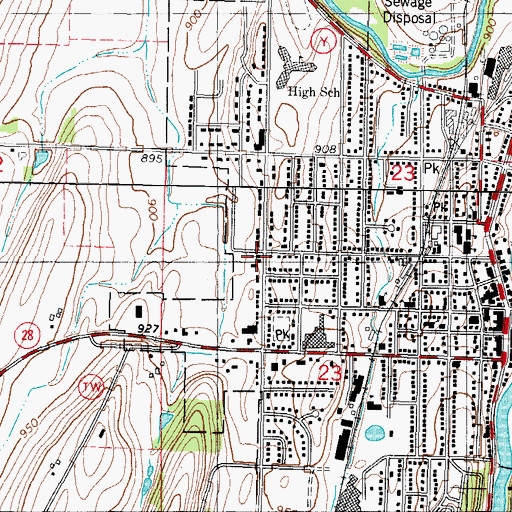 Topographic Map of Christian Life Fellowship Church, WI