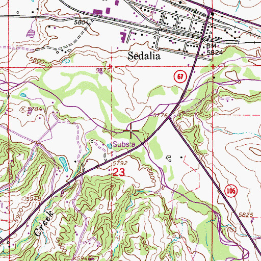 Topographic Map of East Plum Creek, CO