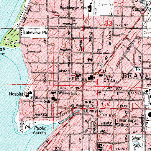 Topographic Map of First Evangelical Lutheran School, WI