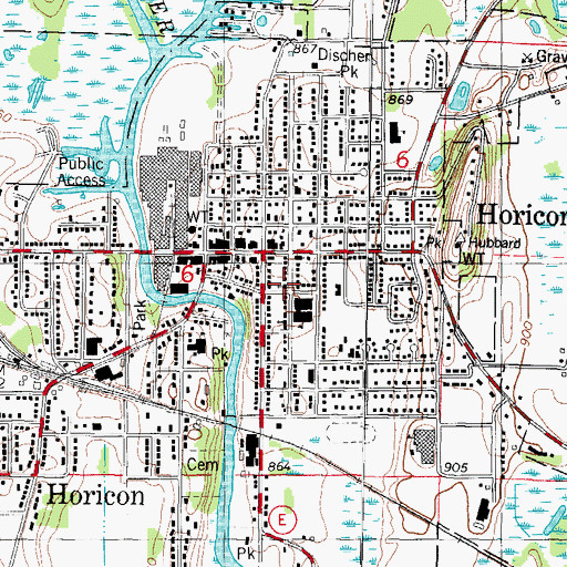 Topographic Map of First Presbyterian Church, WI