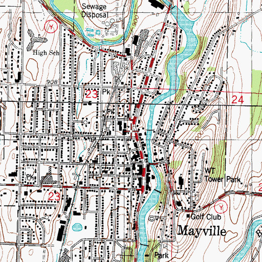 Topographic Map of Foster Park, WI