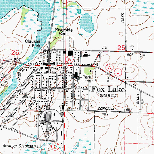 Topographic Map of Fox Lake Elementary School, WI