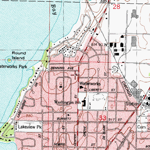 Topographic Map of Good Shepherd Evangelical Lutheran Church, WI
