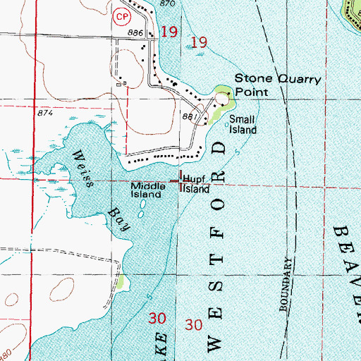Topographic Map of Hupf Island, WI