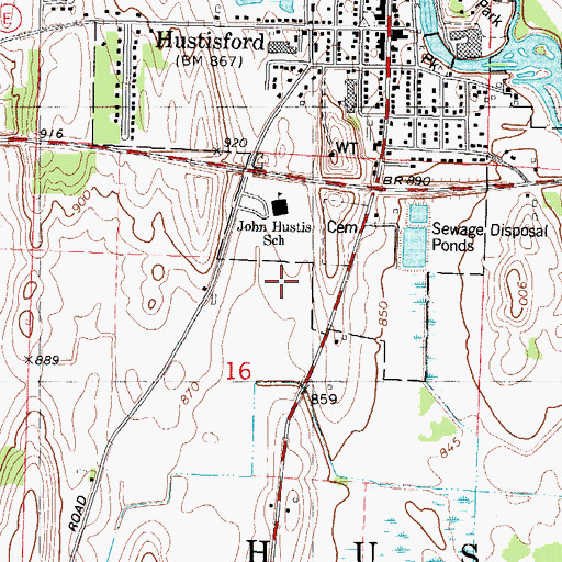 Topographic Map of Hustisford Junior / Senior High School, WI