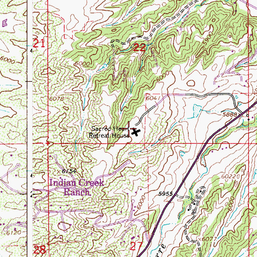 Topographic Map of Sacred Heart Retreat House, CO