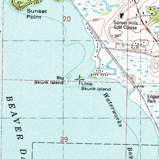 Topographic Map of Little Skunk Island, WI
