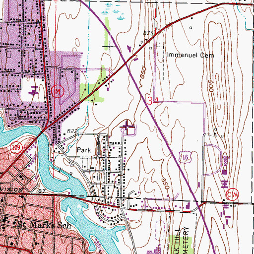 Topographic Map of Marquardt Manor, WI