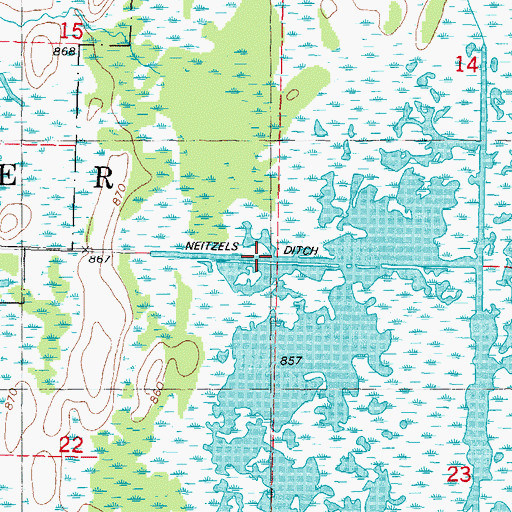 Topographic Map of Neitzels Ditch, WI
