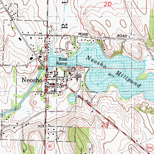 Topographic Map of Neosho Elementary School, WI