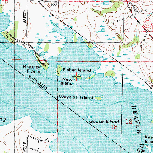 Topographic Map of New Island, WI