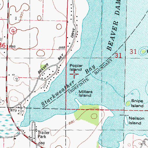 Topographic Map of Poplar Island, WI