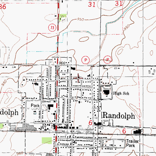 Topographic Map of Randolph Protestant Reformed Church, WI